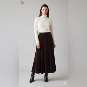 Vintage Brown Velvet Maxi Skirt 90s Grunge Dark Academia Small